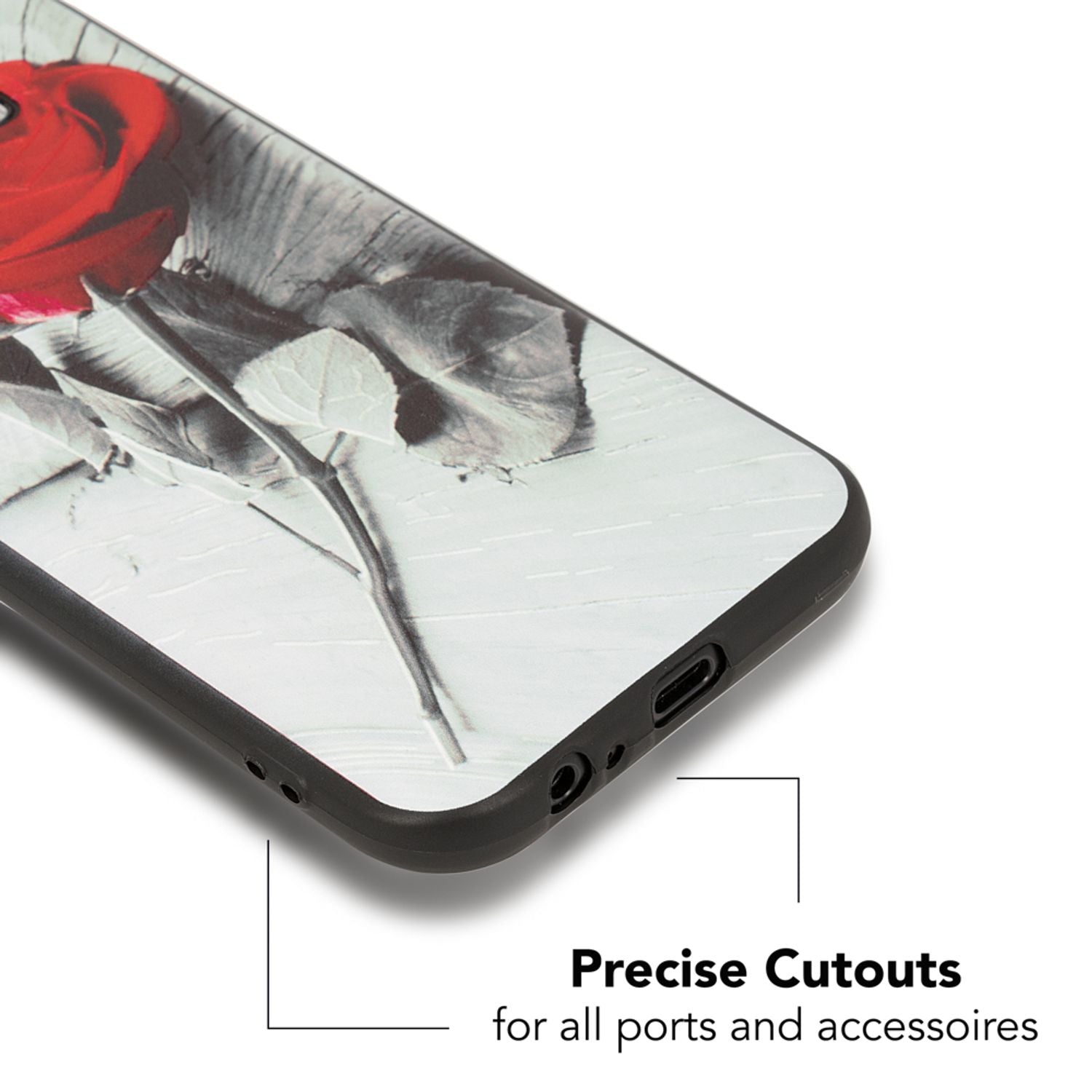 Samsung Galaxy A5 (17) Handy Hülle von NALIA, Slim TPU Silikon Motiv Case Cover Red Rose NALIA