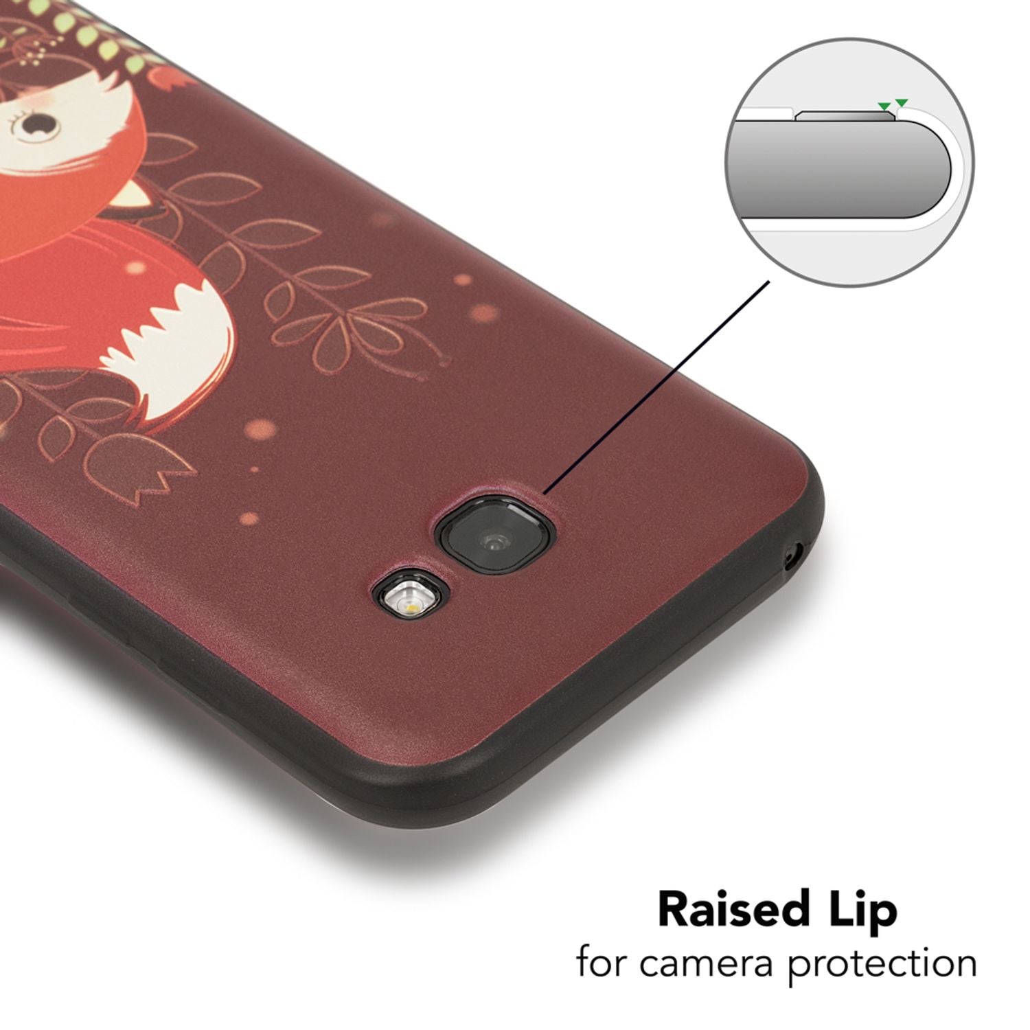 Samsung Galaxy A5 (17) Handy Hülle von NALIA, Slim TPU Silikon Motiv Case Cover Forrest Fox NALIA