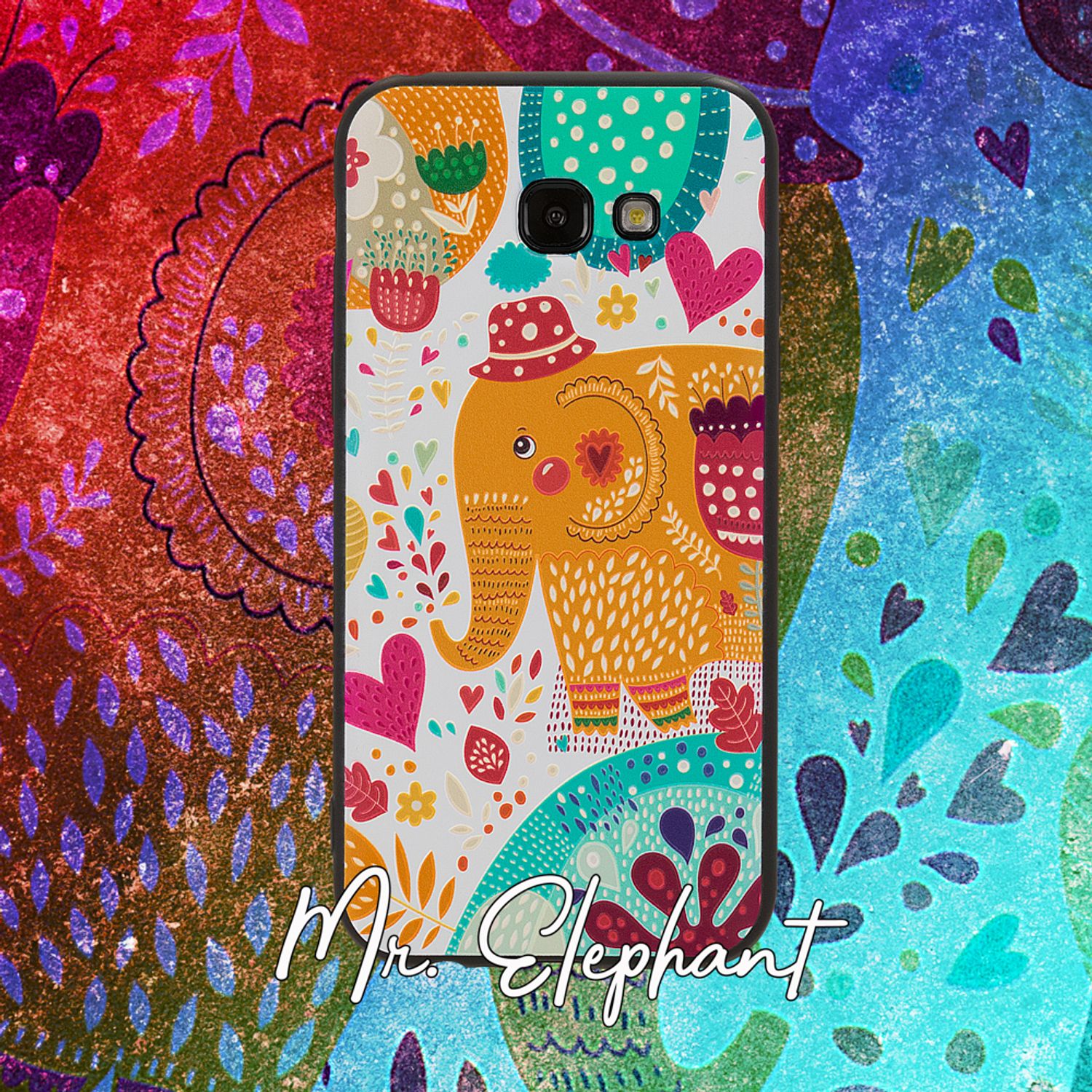 Samsung Galaxy A5 (17) Handy Hülle von NALIA, Slim TPU Silikon Motiv Case Cover Elephant NALIA