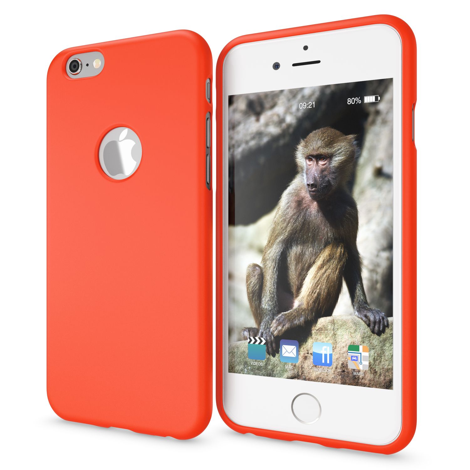 iPhone 6 6S Hülle Handyhülle von NALIA, Ultra Slim TPU Silikon Cover Neon Case Orange NALIA Protective Hülle