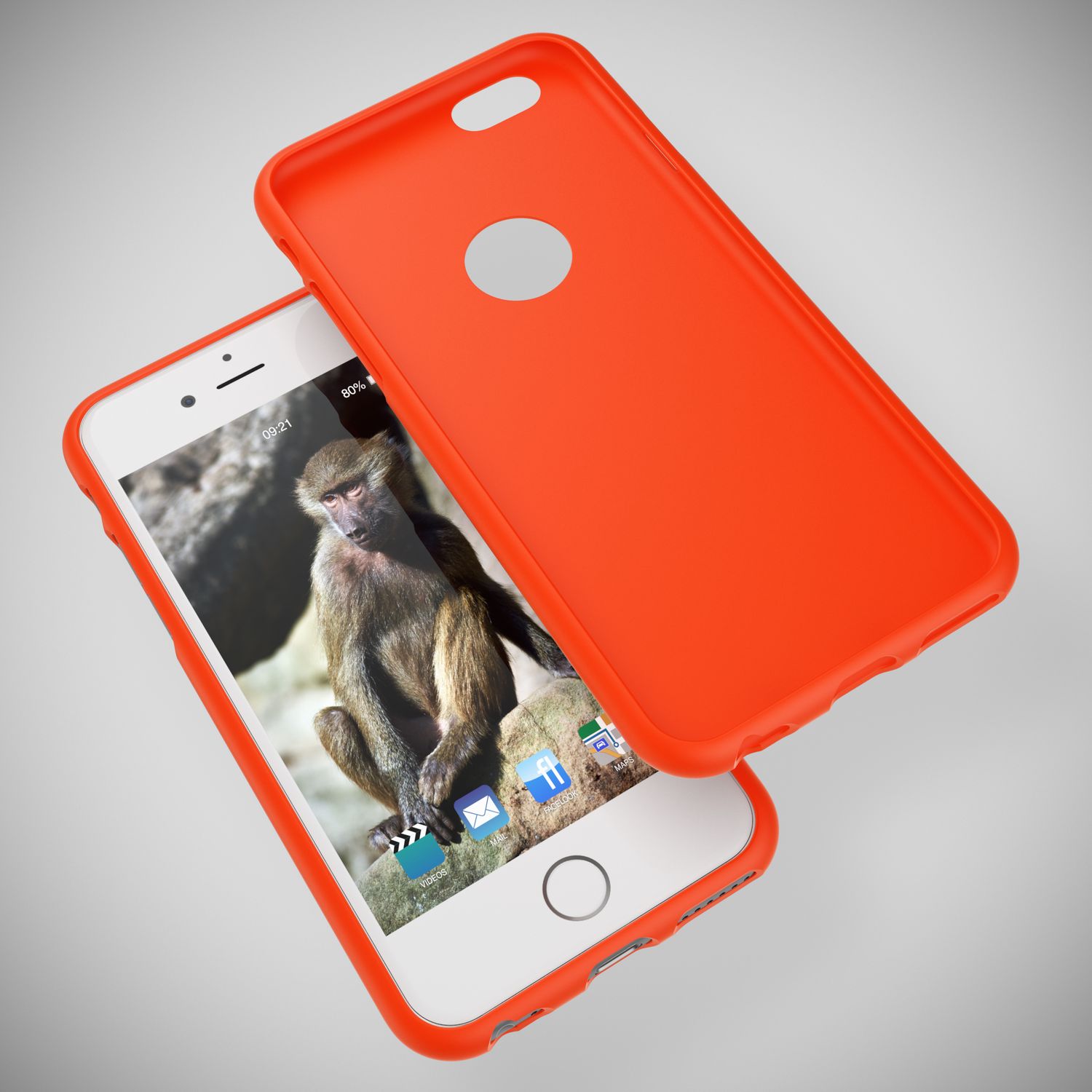 iPhone 6 6S Hülle Handyhülle von NALIA, Ultra Slim TPU Silikon Cover Neon Case Orange NALIA Protective Hülle