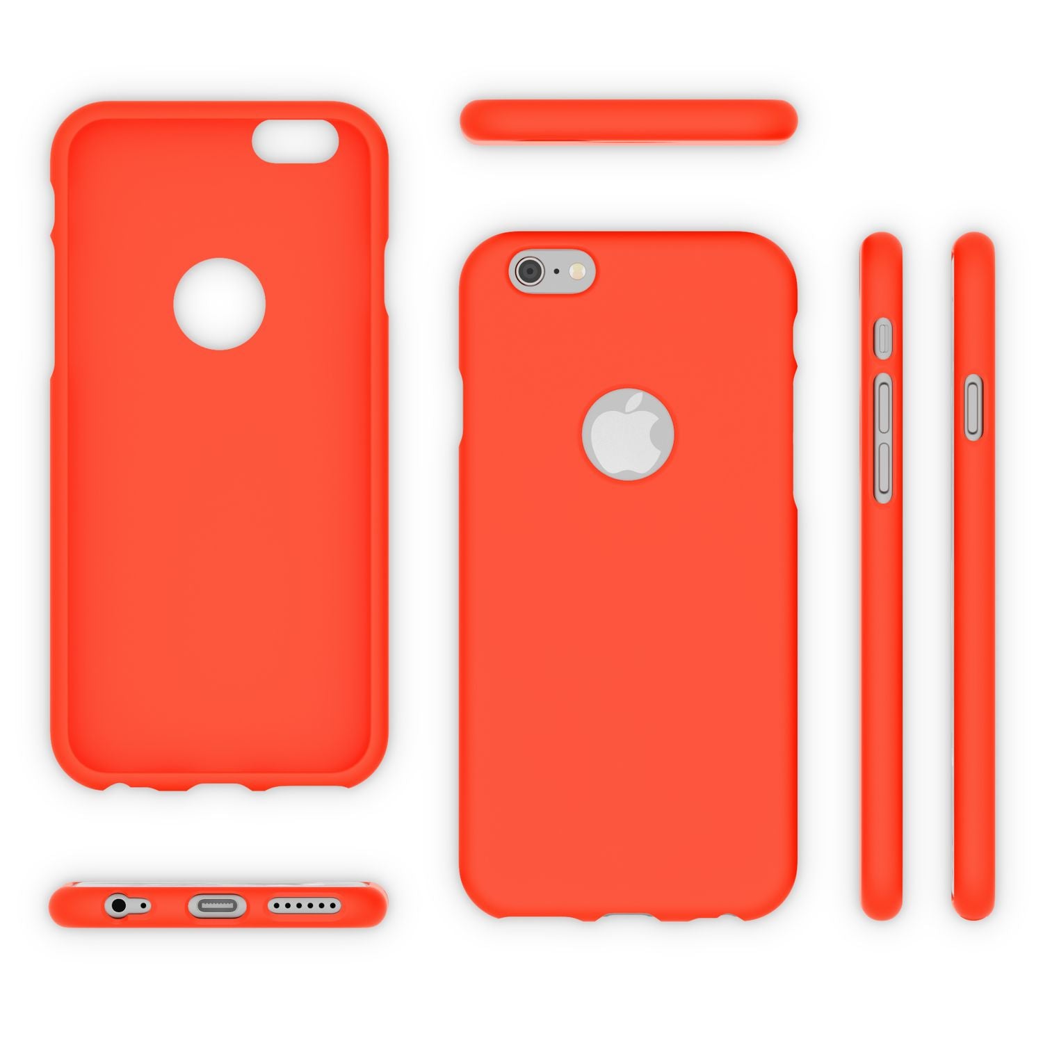 iPhone 6 6S Hülle Handyhülle von NALIA, Ultra Slim TPU Silikon Cover Neon Case Orange NALIA Protective Hülle