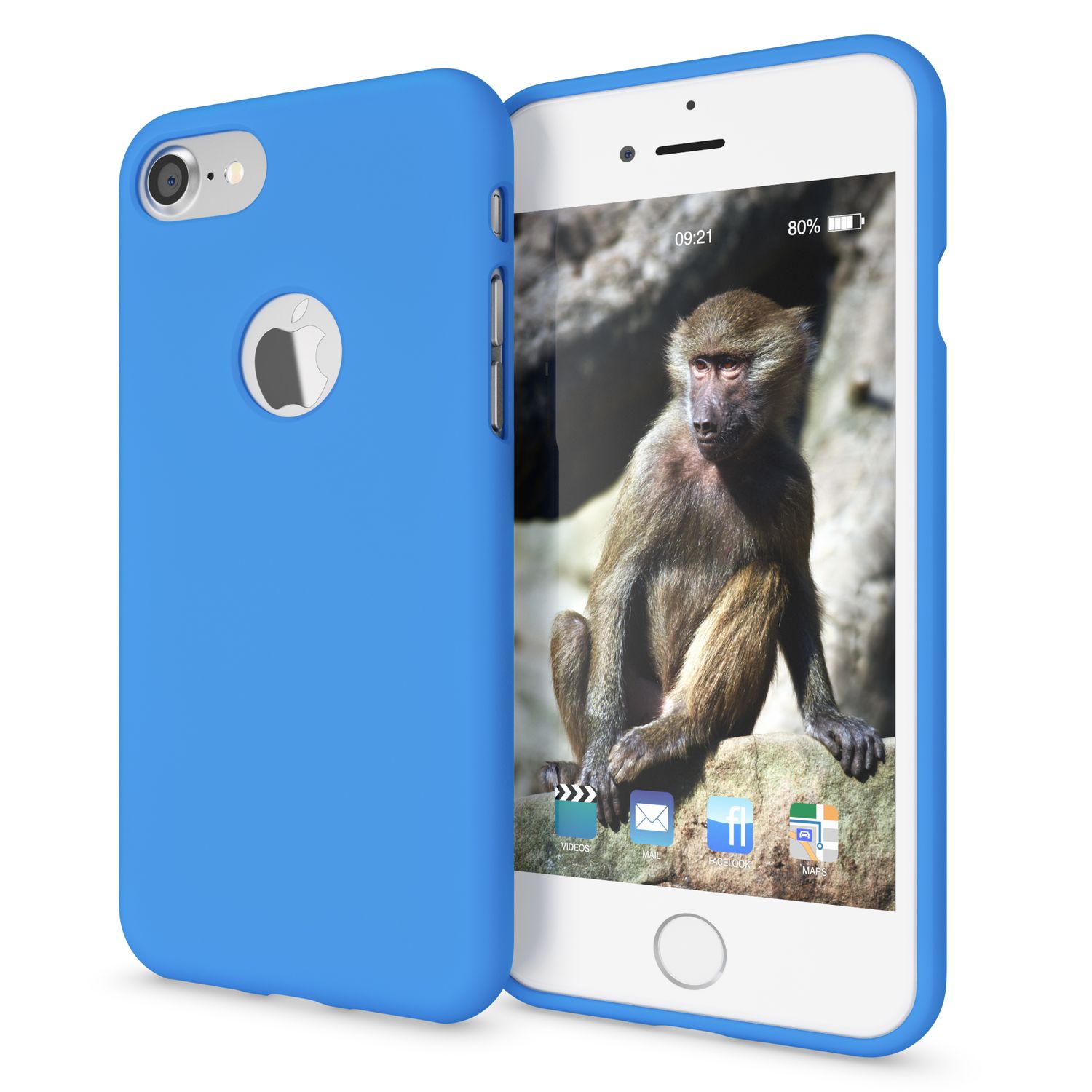 Apple iPhone 7 Handy Hülle von NALIA, Slim Silikon Neon Case Dünnes Phone Cover Blau NALIA Protective Hülle