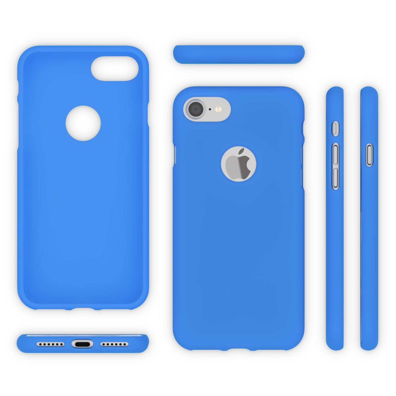 Apple iPhone 7 Handy Hülle von NALIA, Slim Silikon Neon Case Dünnes Phone Cover Blau NALIA Protective Hülle