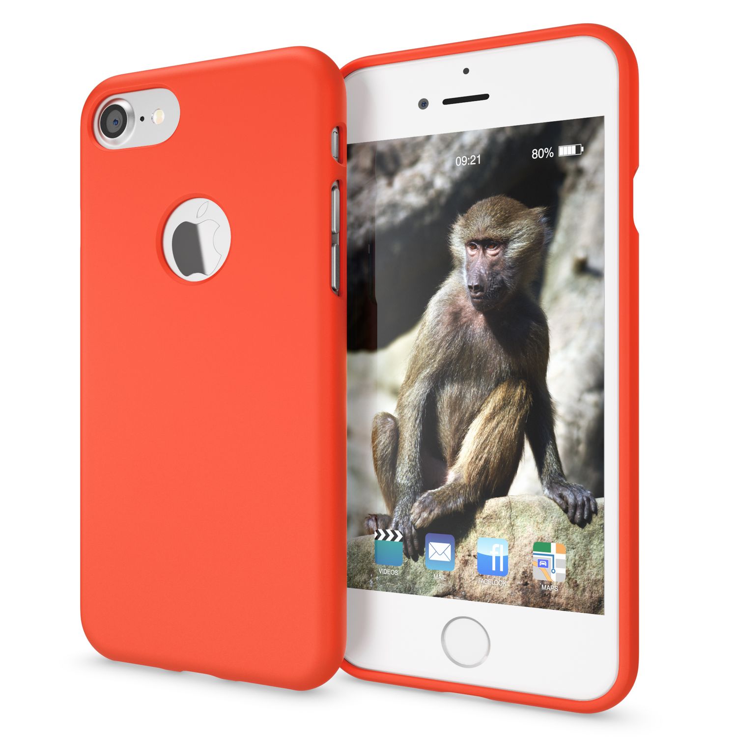 Apple iPhone 7 Handy Hülle von NALIA, Slim Silikon Neon Case Dünnes Phone Cover Orange NALIA Protective Hülle