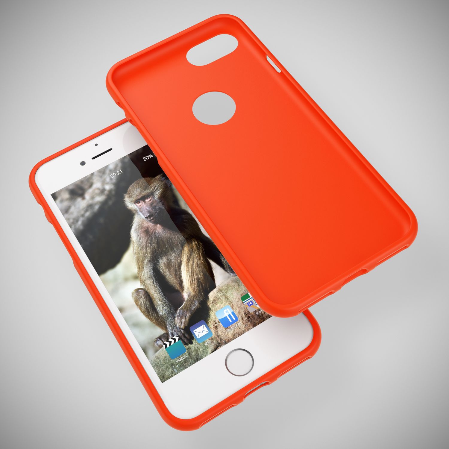 Apple iPhone 7 Handy Hülle von NALIA, Slim Silikon Neon Case Dünnes Phone Cover Orange NALIA Protective Hülle