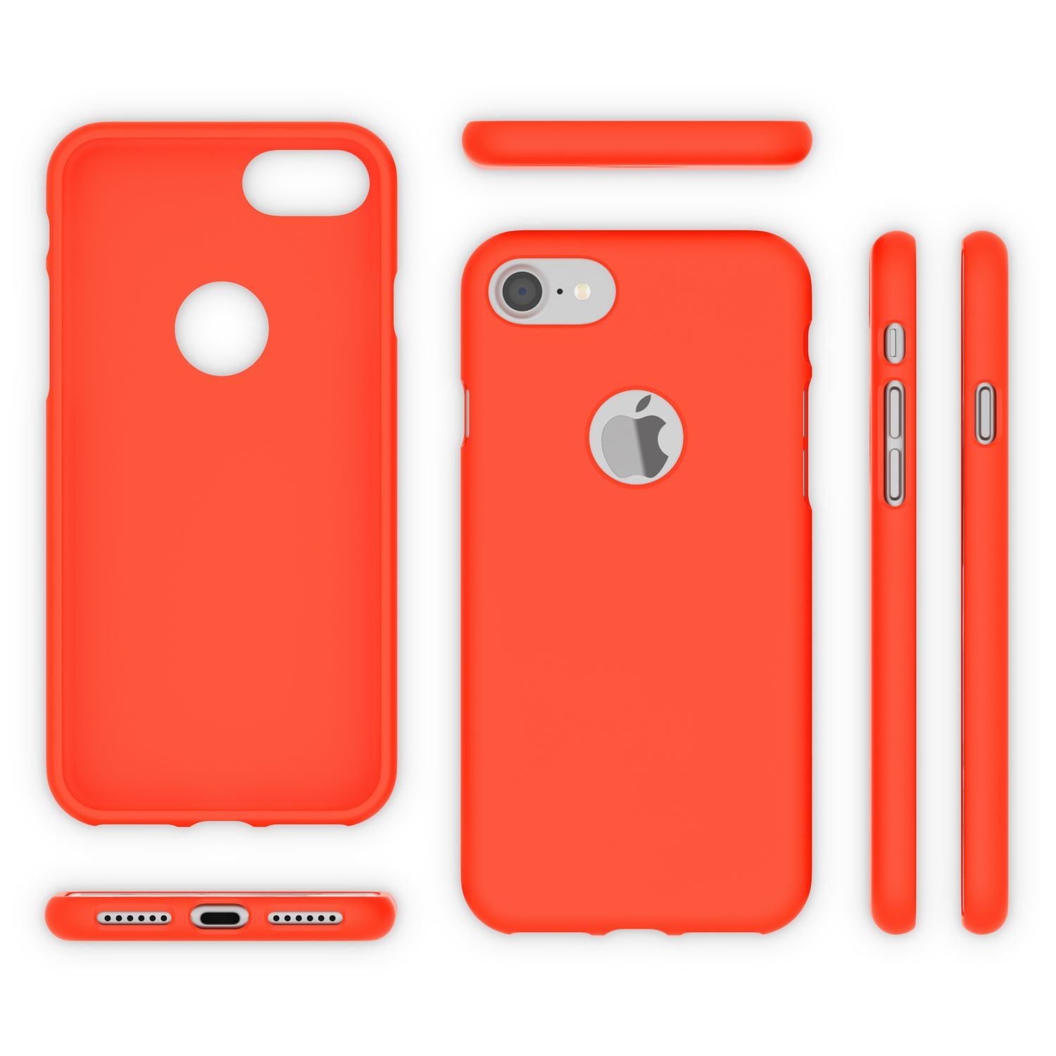 Apple iPhone 7 Handy Hülle von NALIA, Slim Silikon Neon Case Dünnes Phone Cover Orange NALIA Protective Hülle