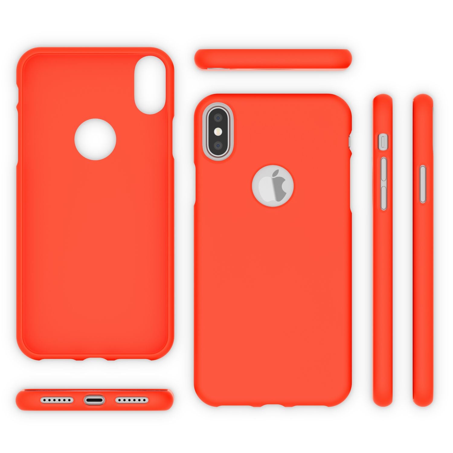 NALIA Handyhülle für Apple iPhone XS Max, Ultra-Slim TPU Hülle Silikon Neon Case Orange NALIA Protective Hülle