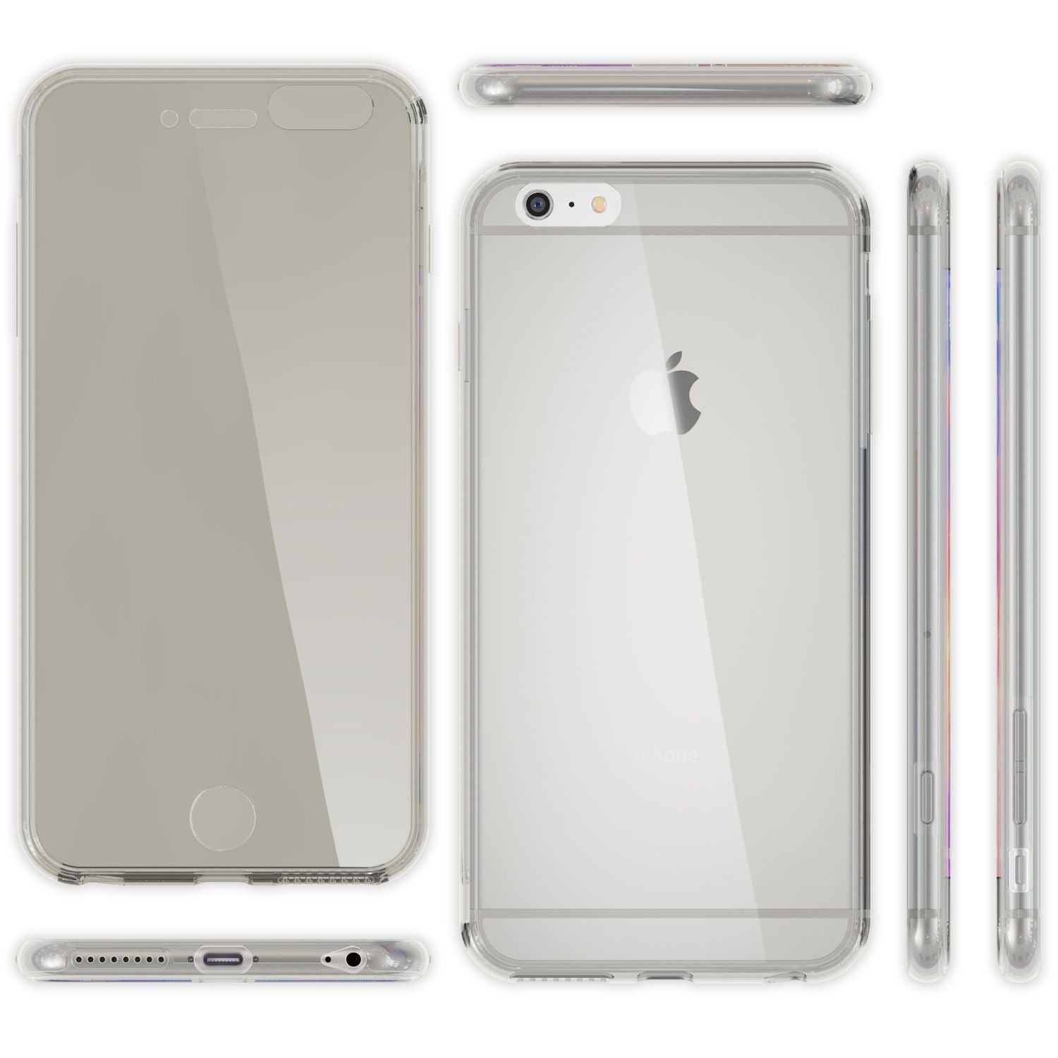 NALIA 360° Hülle Apple iPhone 6 Plus 6S Plus Case klar Komplettschutz NALIA Protective Hülle