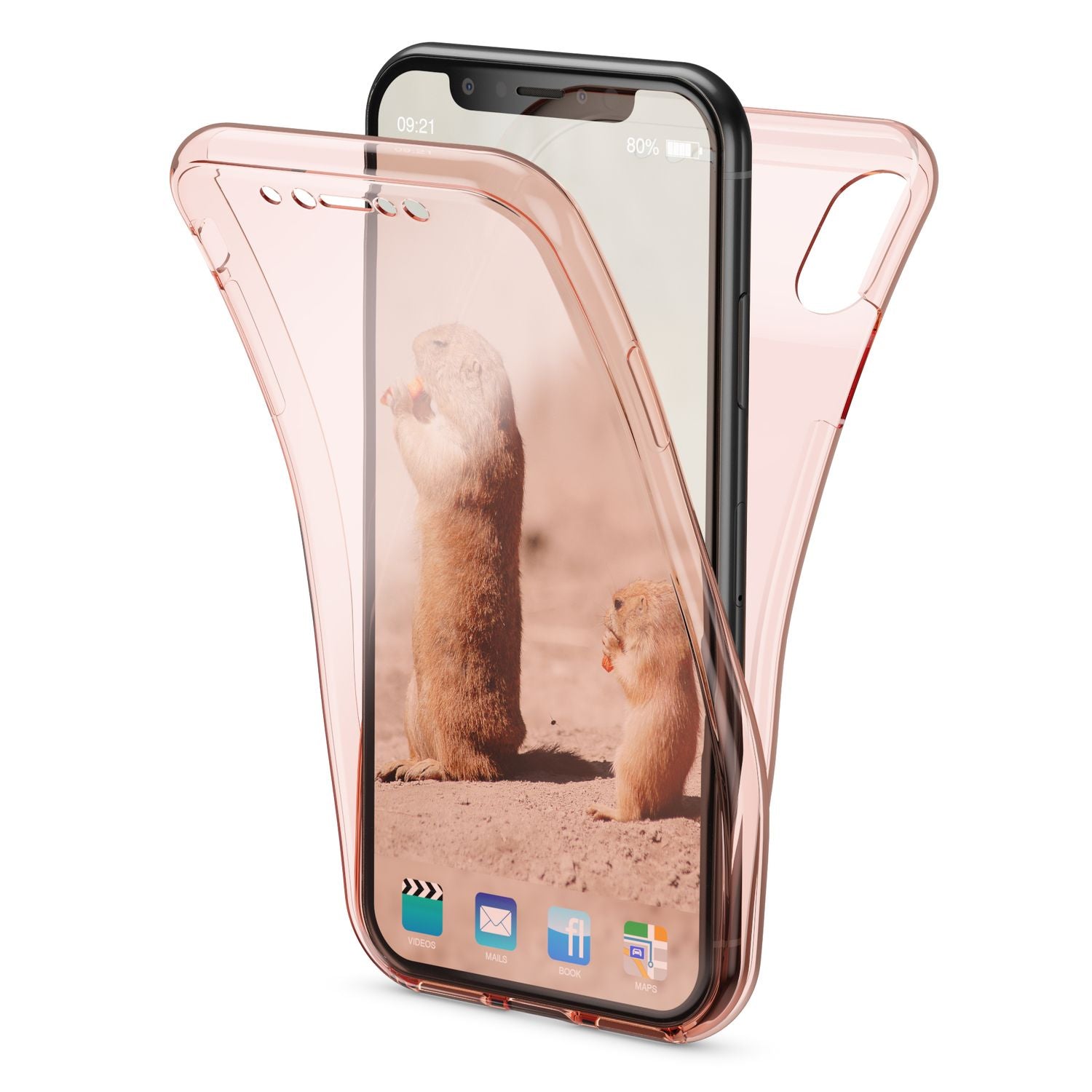 NALIA 360 Grad Handy Hülle für Apple iPhone XS Max, Full Cover Rundum Schutz Grau NALIA
