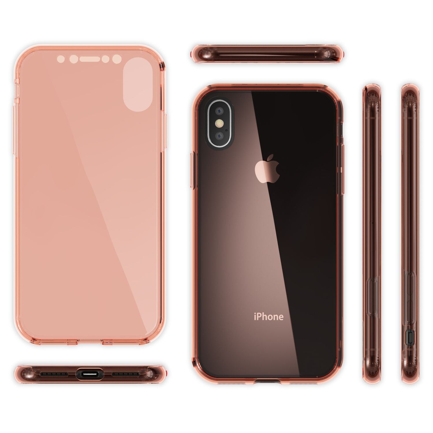 NALIA 360 Grad Handy Hülle für Apple iPhone XS Max, Full Cover Rundum Schutz Grau NALIA