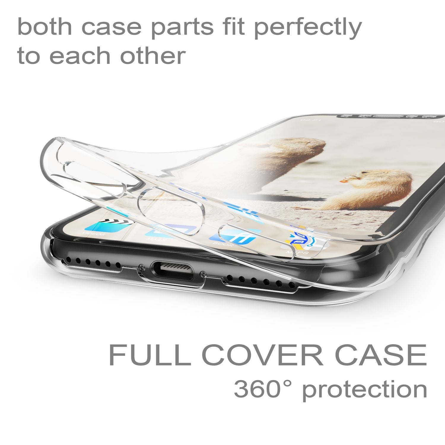 NALIA 360 Grad Handy-Hülle für iPhone XR, Full Cover Rundum Doppel-Schutz Case NALIA