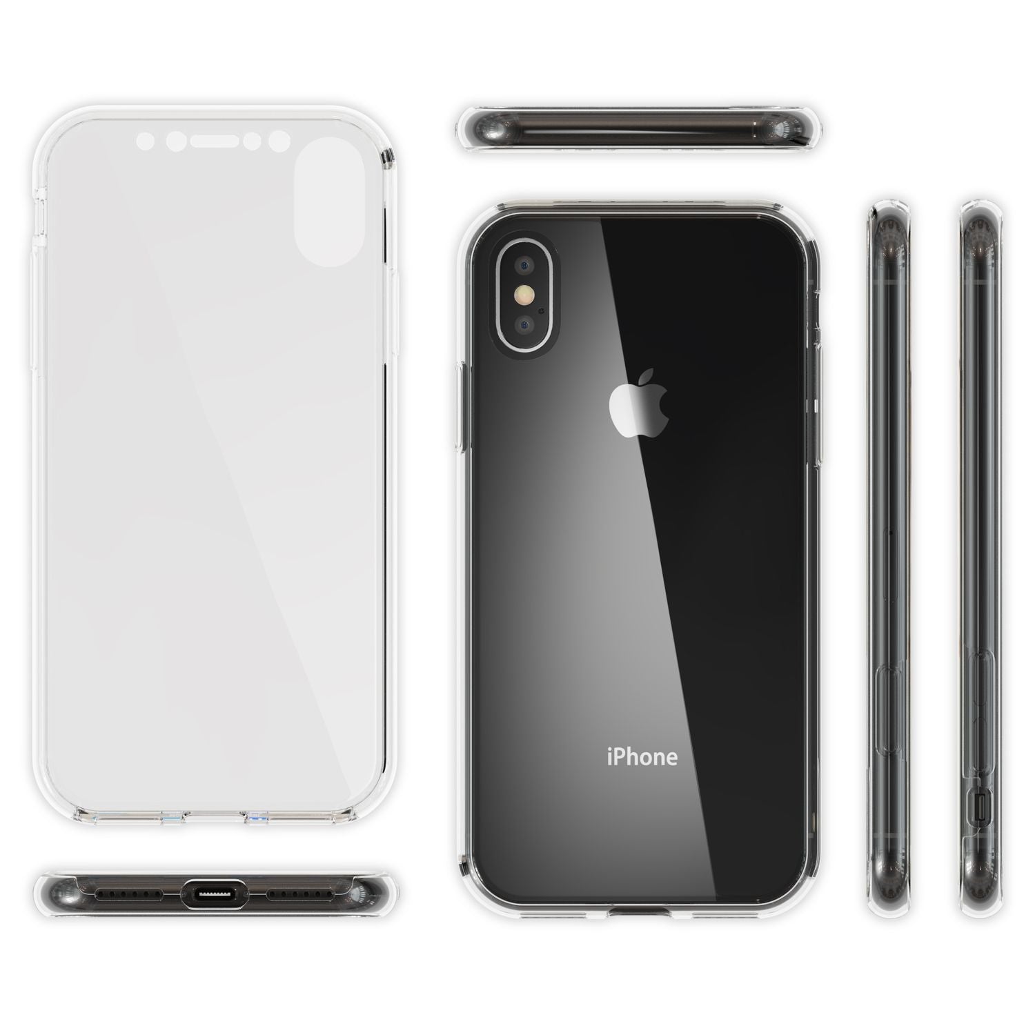 NALIA 360 Grad Handy Hülle für Apple iPhone XS Max, Full Cover Rundum Schutz Transparent NALIA