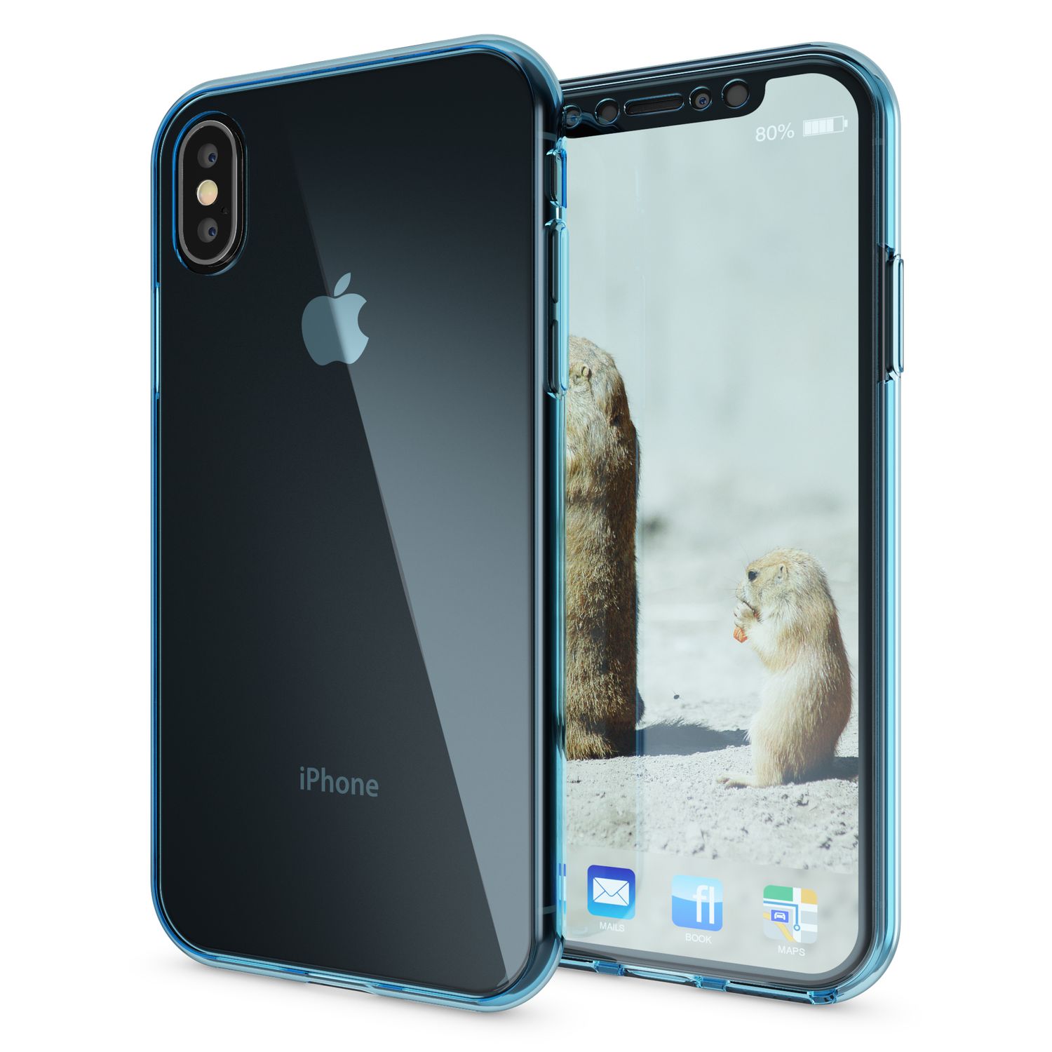 NALIA 360 Grad Handy Hülle für Apple iPhone XS Max, Full Cover Rundum Schutz Gold NALIA