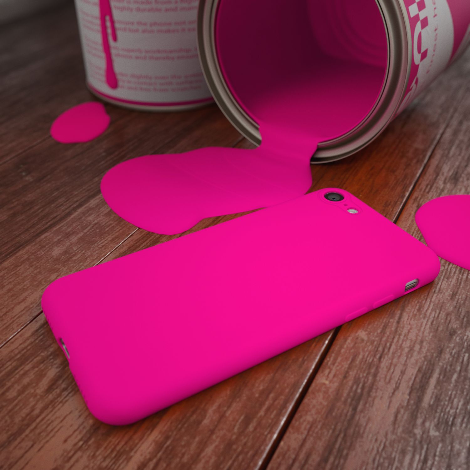 NALIA Neon Hülle für iPhone SE 2022 / SE 2020 / 8 / 7, Schutz Case Handy Cover Pink NALIA Neon Hülle