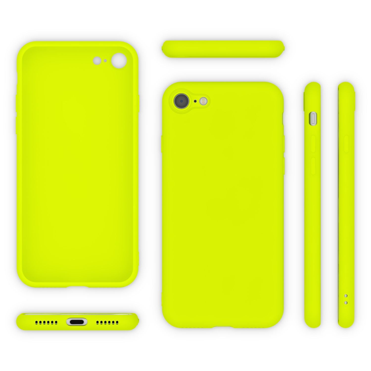 NALIA Neon Hülle für iPhone SE 2022 / SE 2020 / 8 / 7, Schutz Case Handy Cover Orange NALIA Neon Hülle