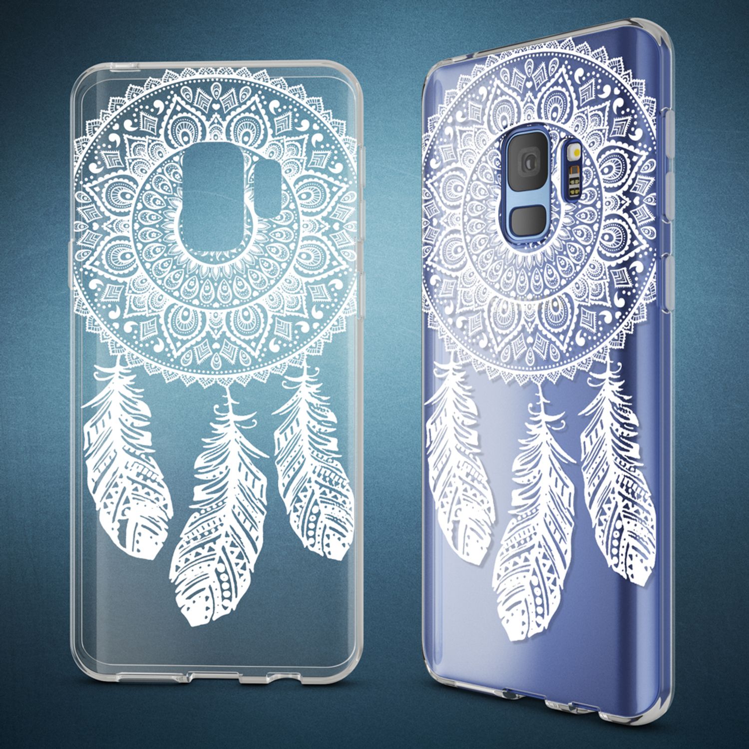 Samsung Galaxy S9 Hülle Handyhülle von NALIA, Slim Silikon Motiv Case Schutzhülle Circle Flowers NALIA