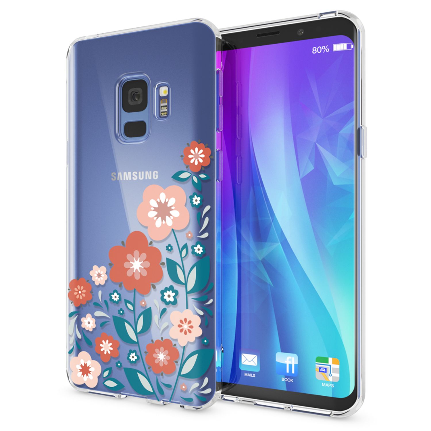 Samsung Galaxy S9 Hülle Handyhülle von NALIA, Slim Silikon Motiv Case Schutzhülle Circle Flowers NALIA