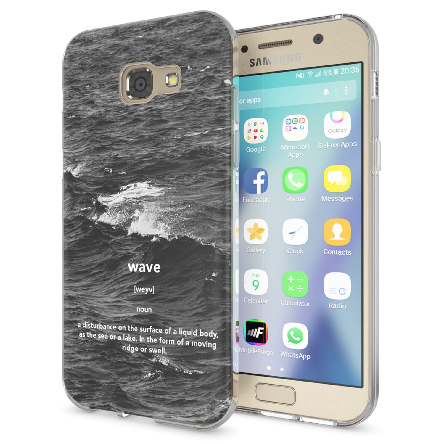 Samsung Galaxy A5 2017 Handy Hülle von NALIA, Lustiges Silikon Dünnes Case Cover Wave NALIA