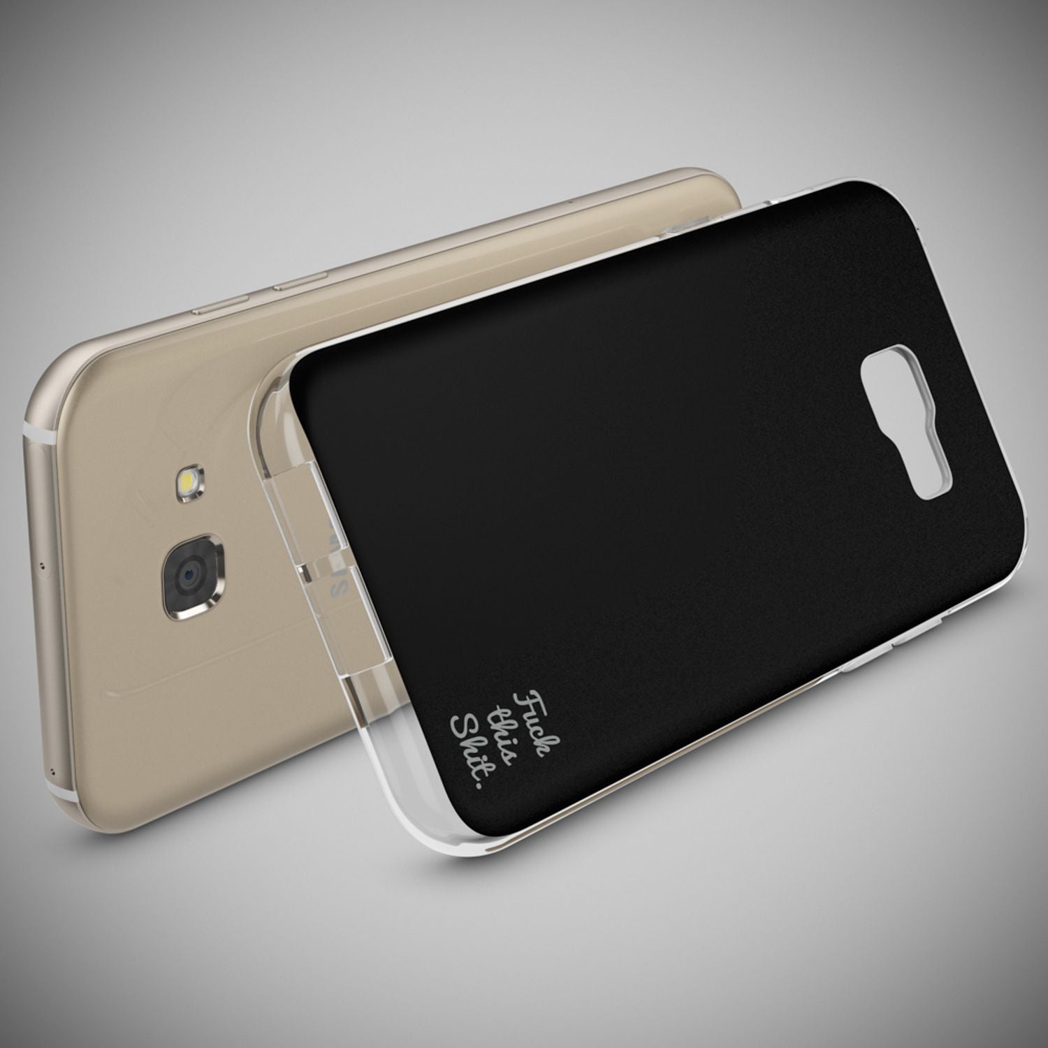 Samsung Galaxy A5 2017 Handy Hülle von NALIA, Lustiges Silikon Dünnes Case Cover Fuck this shit (Black) NALIA