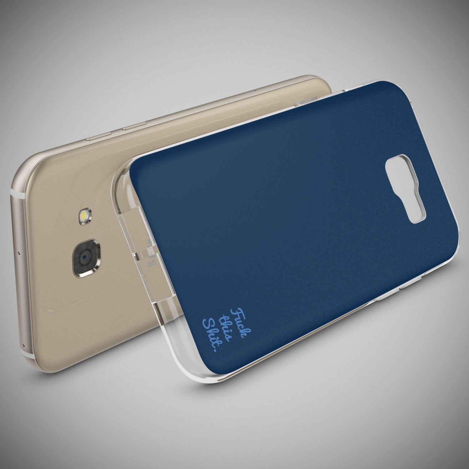 Samsung Galaxy A5 2017 Handy Hülle von NALIA, Lustiges Silikon Dünnes Case Cover Fuck this Shit (Dark Blue) NALIA