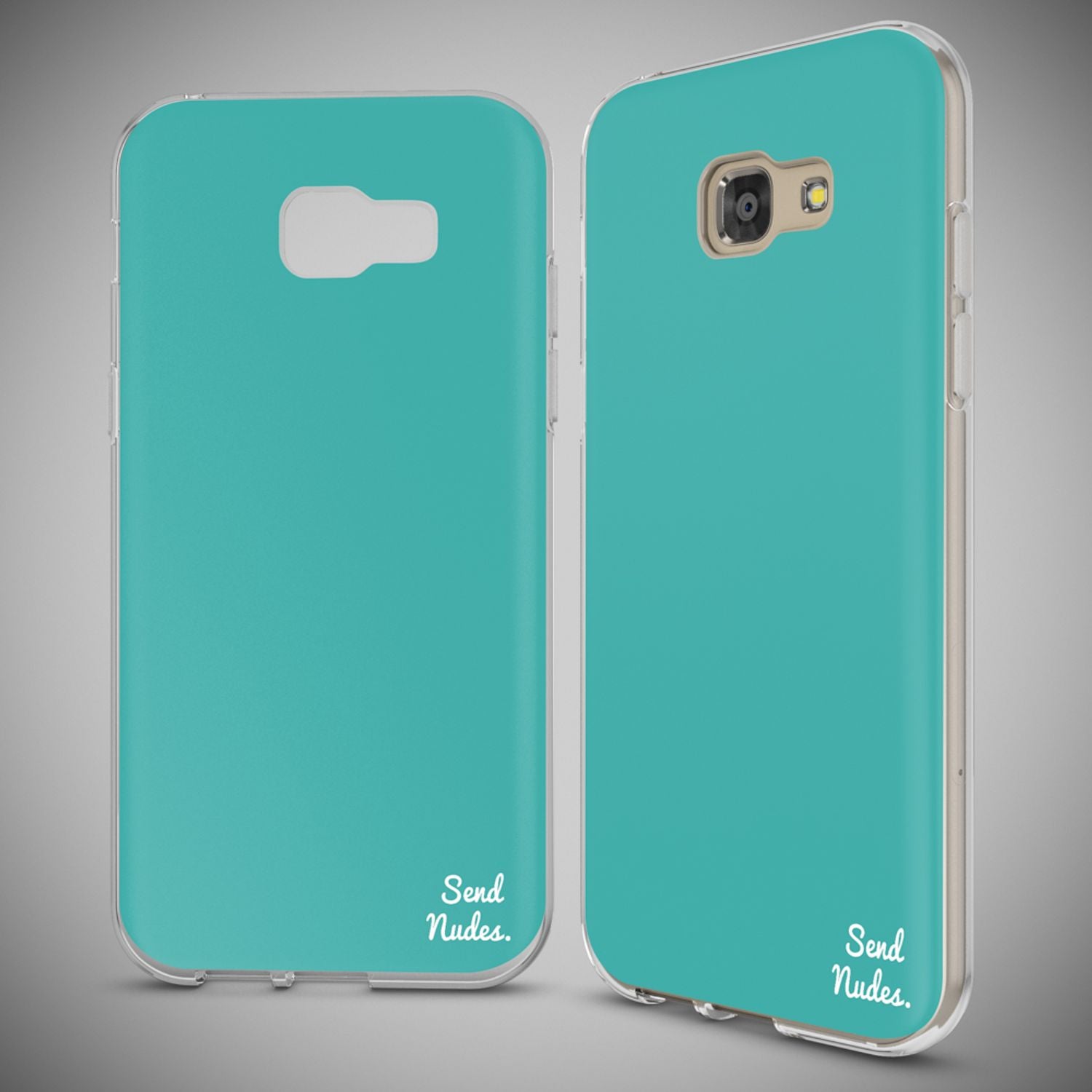 Samsung Galaxy A5 2017 Handy Hülle von NALIA, Lustiges Silikon Dünnes Case Cover Send nudes (Cyan) NALIA