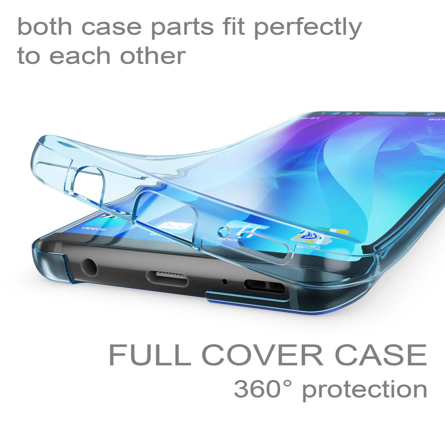 Samsung Galaxy S9 360 Grad Handy Hülle von NALIA Full Cover vorne & hinten Rundum Transparent NALIA