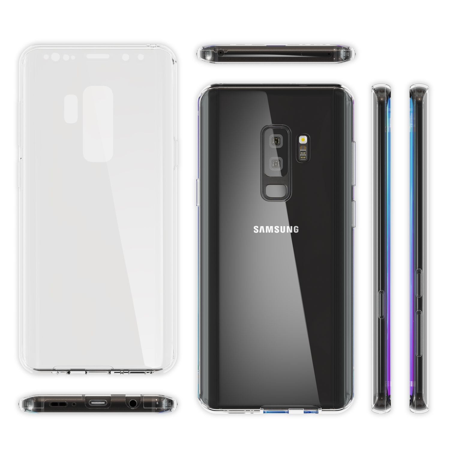 Samsung Galaxy S9 Plus 360 Grad Handy Hülle von NALIA, Full Cover vorne hinten Schwarz NALIA
