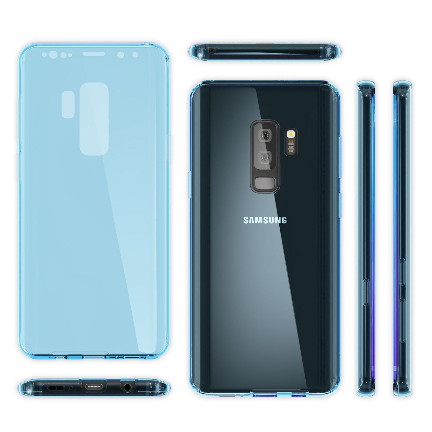 Samsung Galaxy S9 Plus 360 Grad Handy Hülle von NALIA, Full Cover vorne hinten Schwarz NALIA