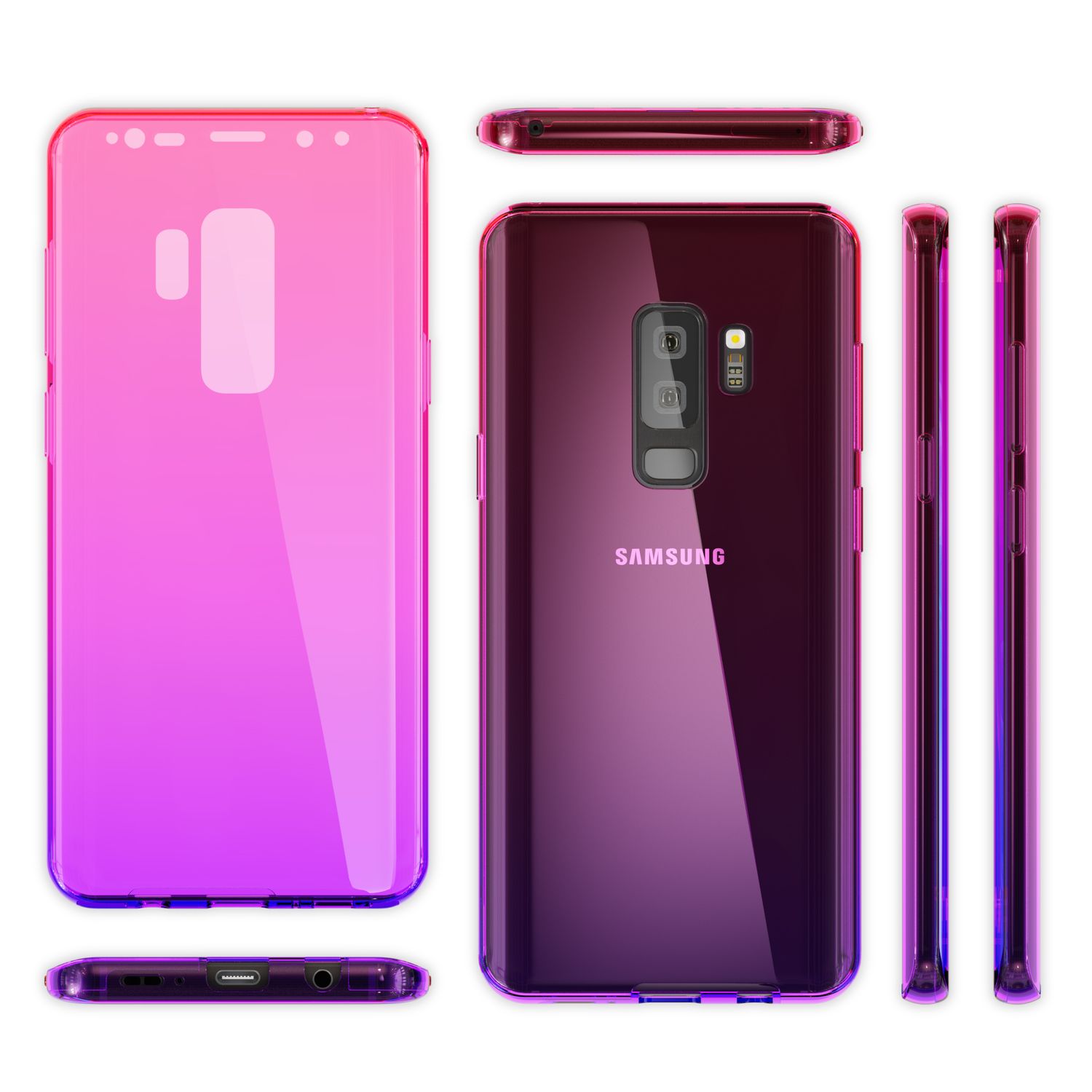Samsung Galaxy S9 Plus 360 Grad Handy Hülle von NALIA, Full Cover vorne hinten Schwarz NALIA