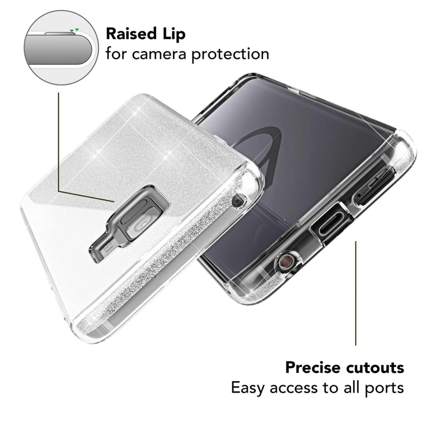 Samsung Galaxy S9 Hülle Handyhülle von NALIA, Glitzer Slim Case Cover Schutzhülle Türkis NALIA Protective Hülle