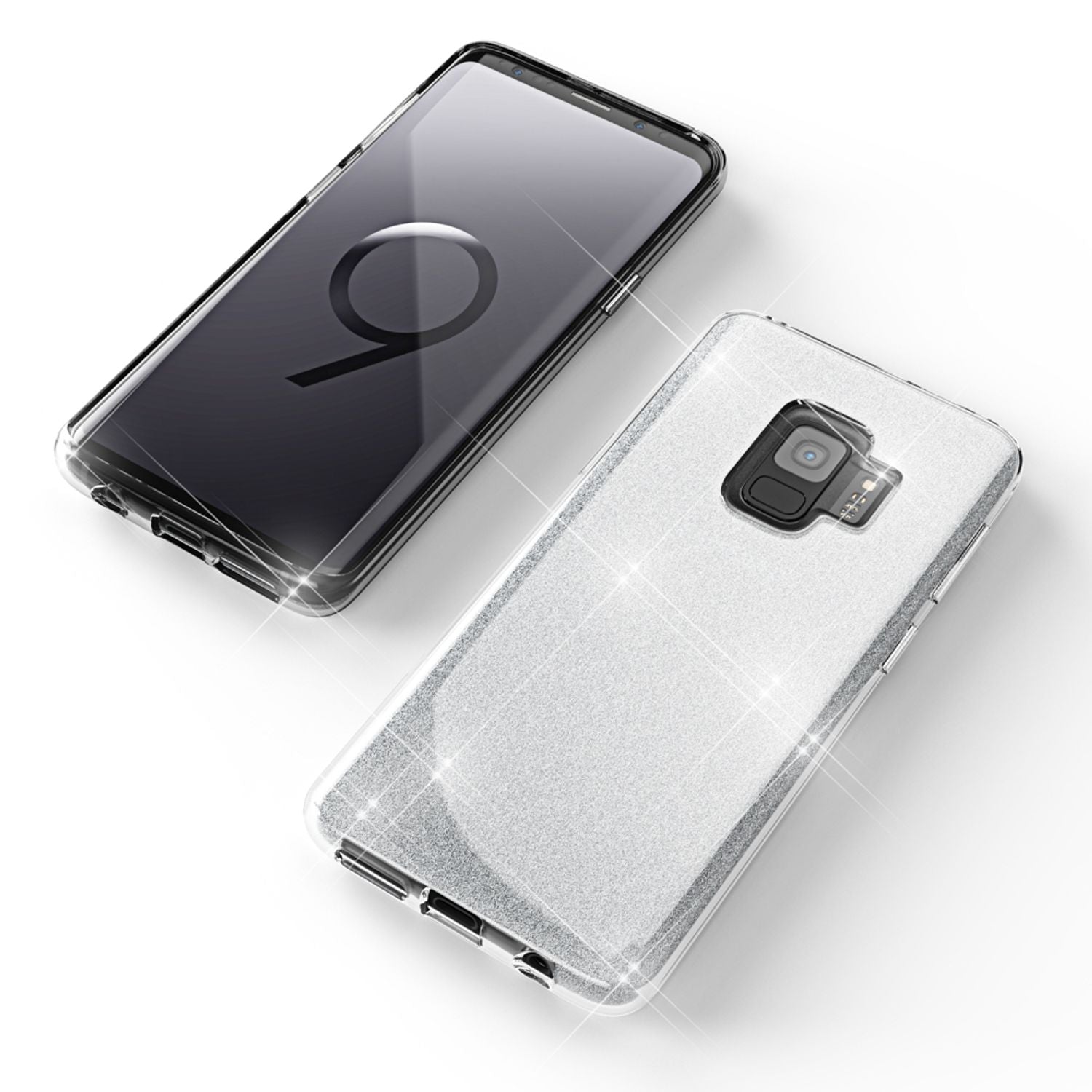 Samsung Galaxy S9 Hülle Handyhülle von NALIA, Glitzer Slim Case Cover Schutzhülle Türkis NALIA Protective Hülle