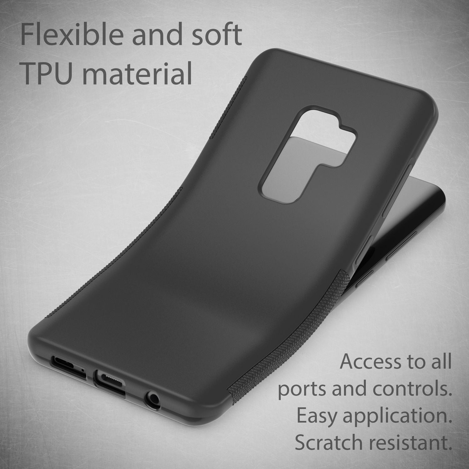 Samsung Galaxy S9 Plus Handy Hülle von NALIA, Silikon Case Cover Bumper Etui Schwarz NALIA