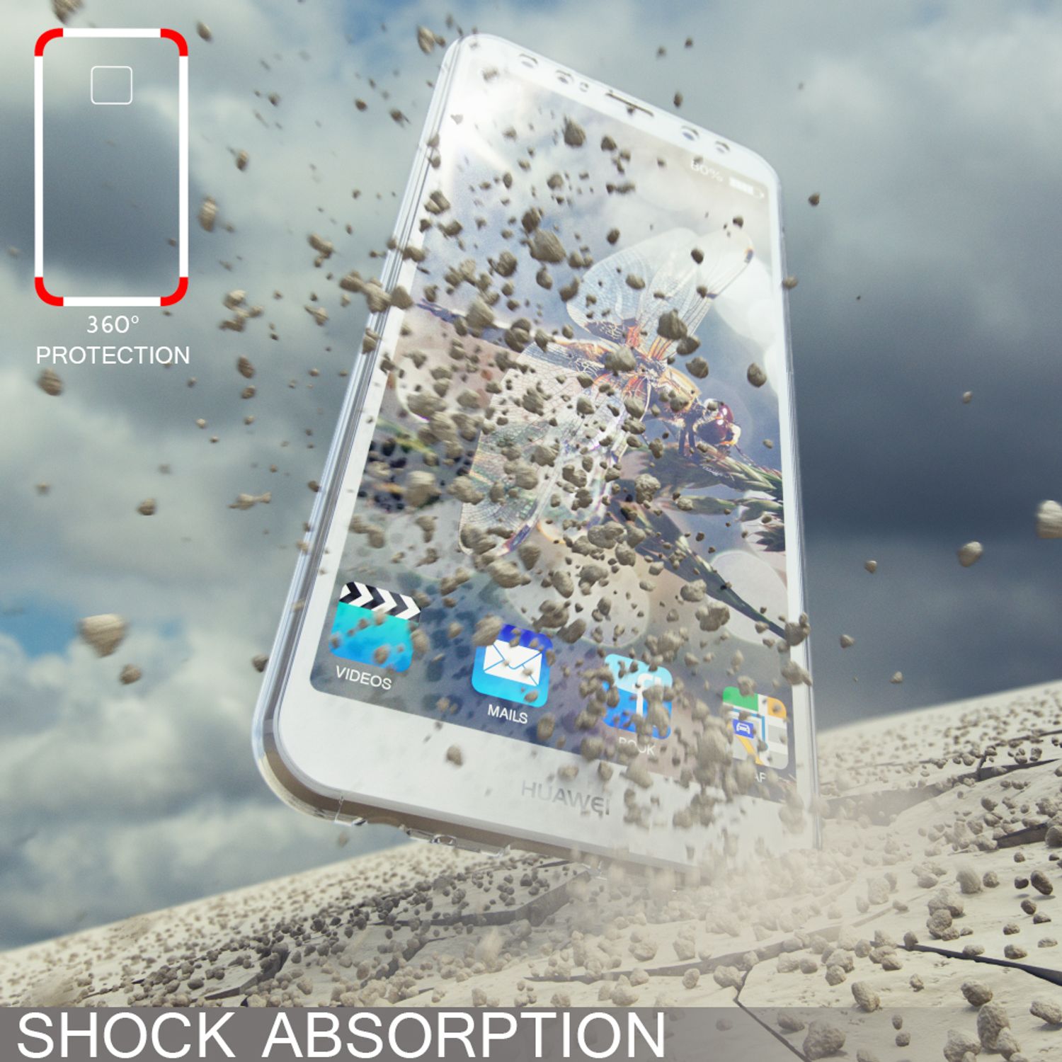 Huawei Mate 10 Lite Hülle 360 Grad Handyhülle von NALIA, Full Cover vorne hinten Grau NALIA