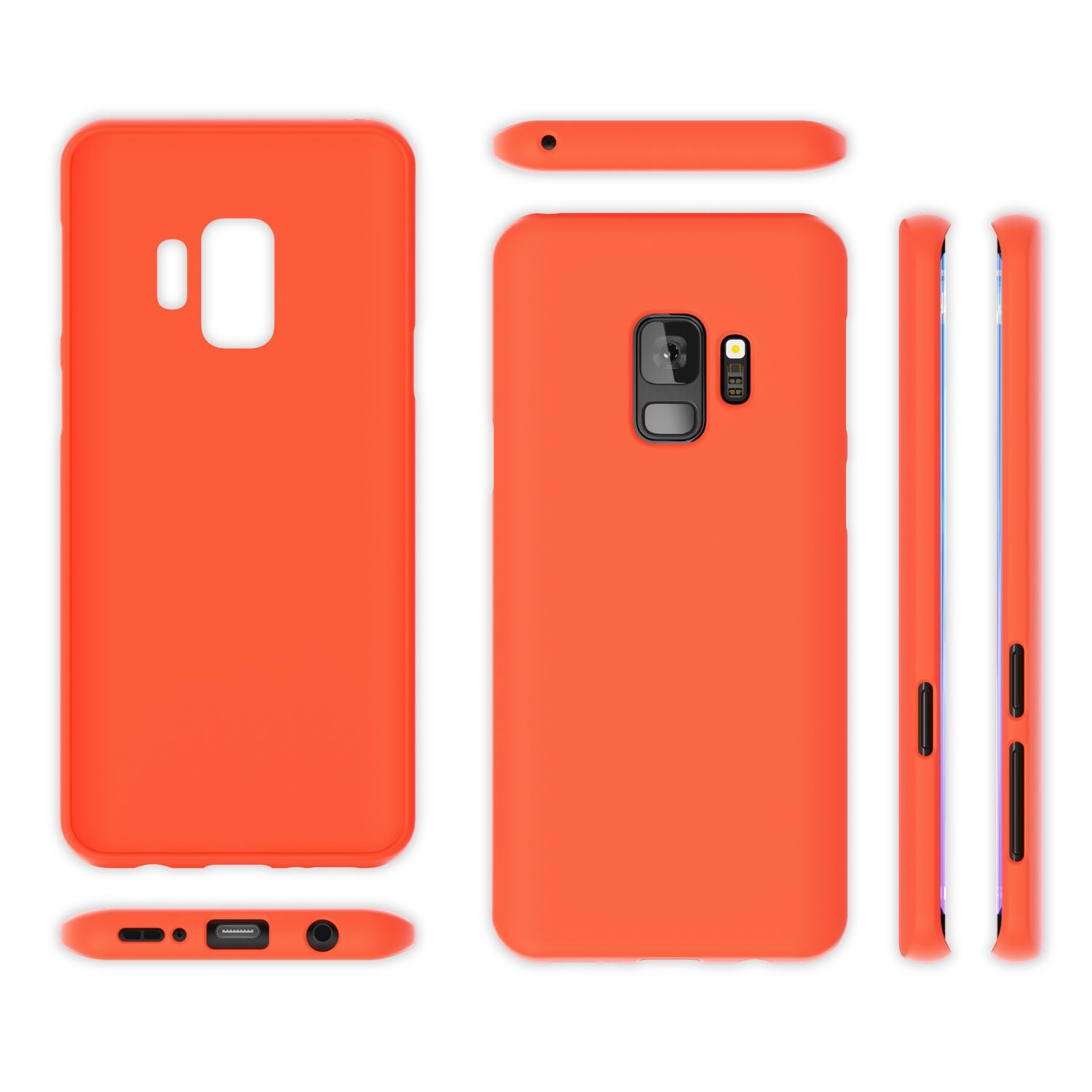 Samsung Galaxy S9 Hülle Handyhülle von NALIA, Ultra-Slim TPU Silikon Neon Case Orange NALIA Neon Hülle