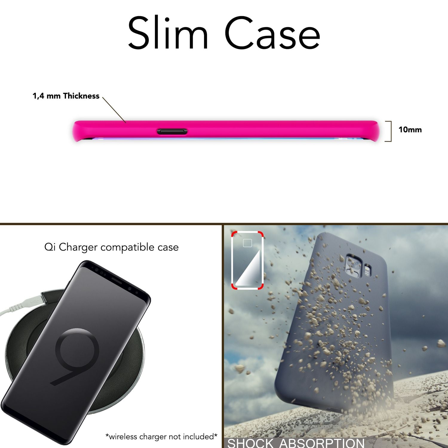 Samsung Galaxy S9 Plus Handy Hülle von NALIA, Ultra-Slim TPU Silikon Neon Case Pink NALIA Neon Hülle