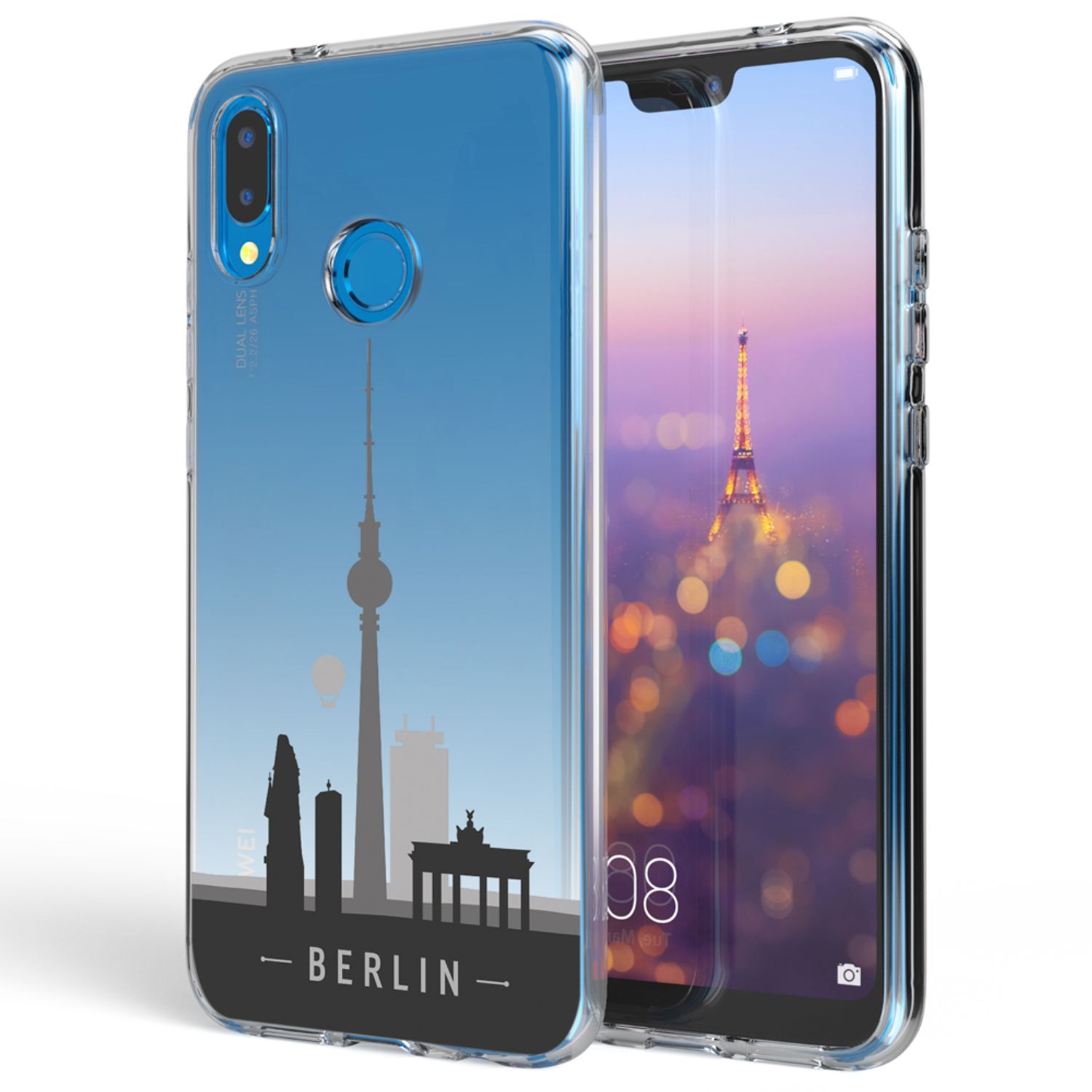 Huawei P20 Lite Hülle Handyhülle von NALIA, Slim Motiv Silikon Cover Schutzhülle NALIA