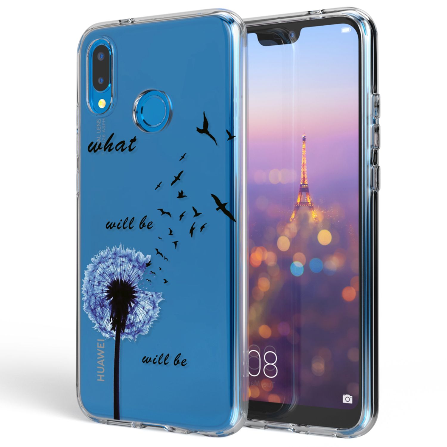 Huawei P20 Lite Hülle Handyhülle von NALIA, Slim Motiv Silikon Cover Schutzhülle NALIA
