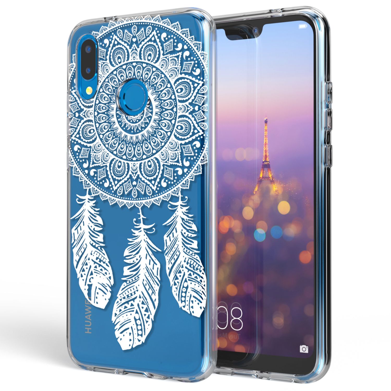 Huawei P20 Lite Hülle Handyhülle von NALIA, Slim Motiv Silikon Cover Schutzhülle NALIA