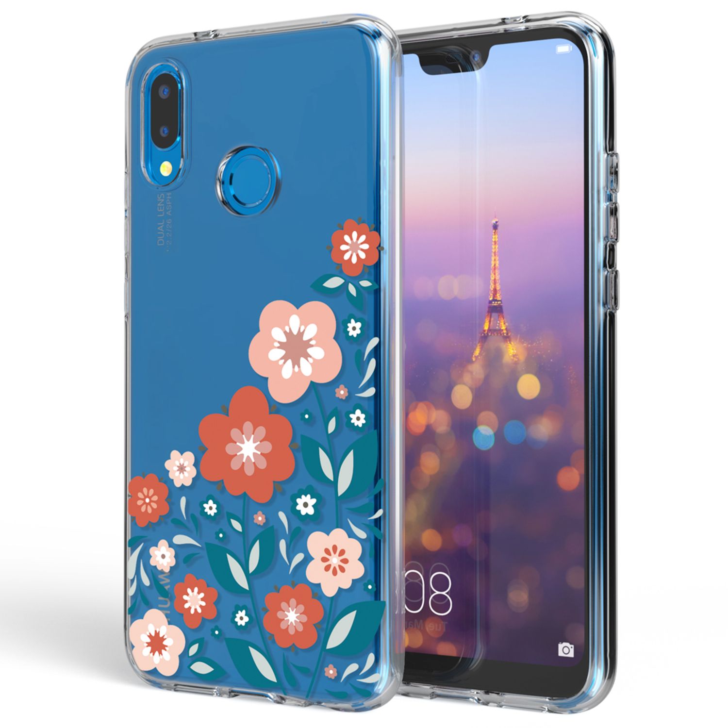 Huawei P20 Lite Hülle Handyhülle von NALIA, Slim Motiv Silikon Cover Schutzhülle NALIA