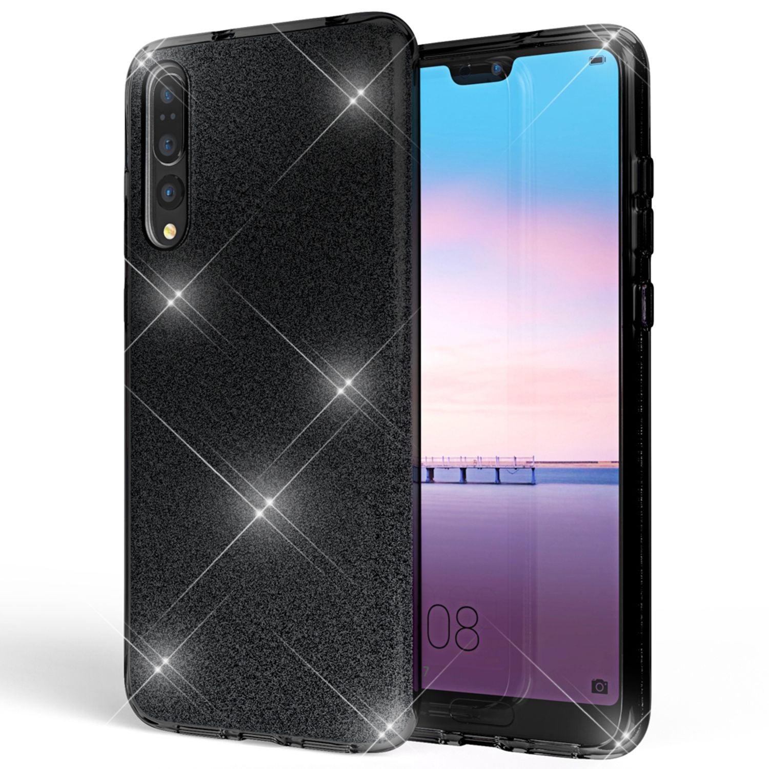 Huawei P20 Pro Handy Hülle von NALIA, Glitzer Silikon Cover Case Schutz Glitter NALIA Protective Hülle