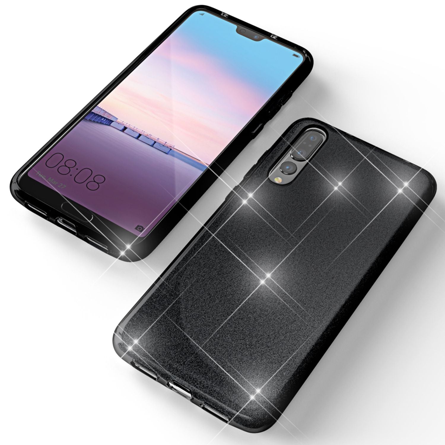 Huawei P20 Pro Handy Hülle von NALIA, Glitzer Silikon Cover Case Schutz Glitter NALIA Protective Hülle
