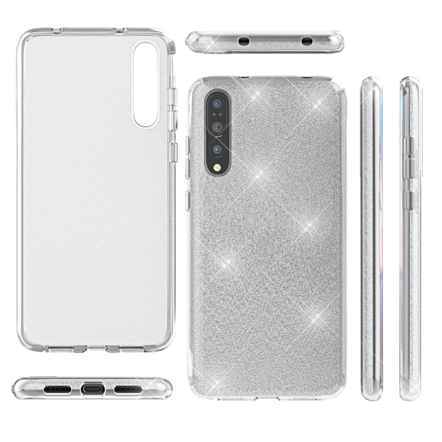 Huawei P20 Pro Handy Hülle von NALIA, Glitzer Silikon Cover Case Schutz Glitter NALIA Protective Hülle