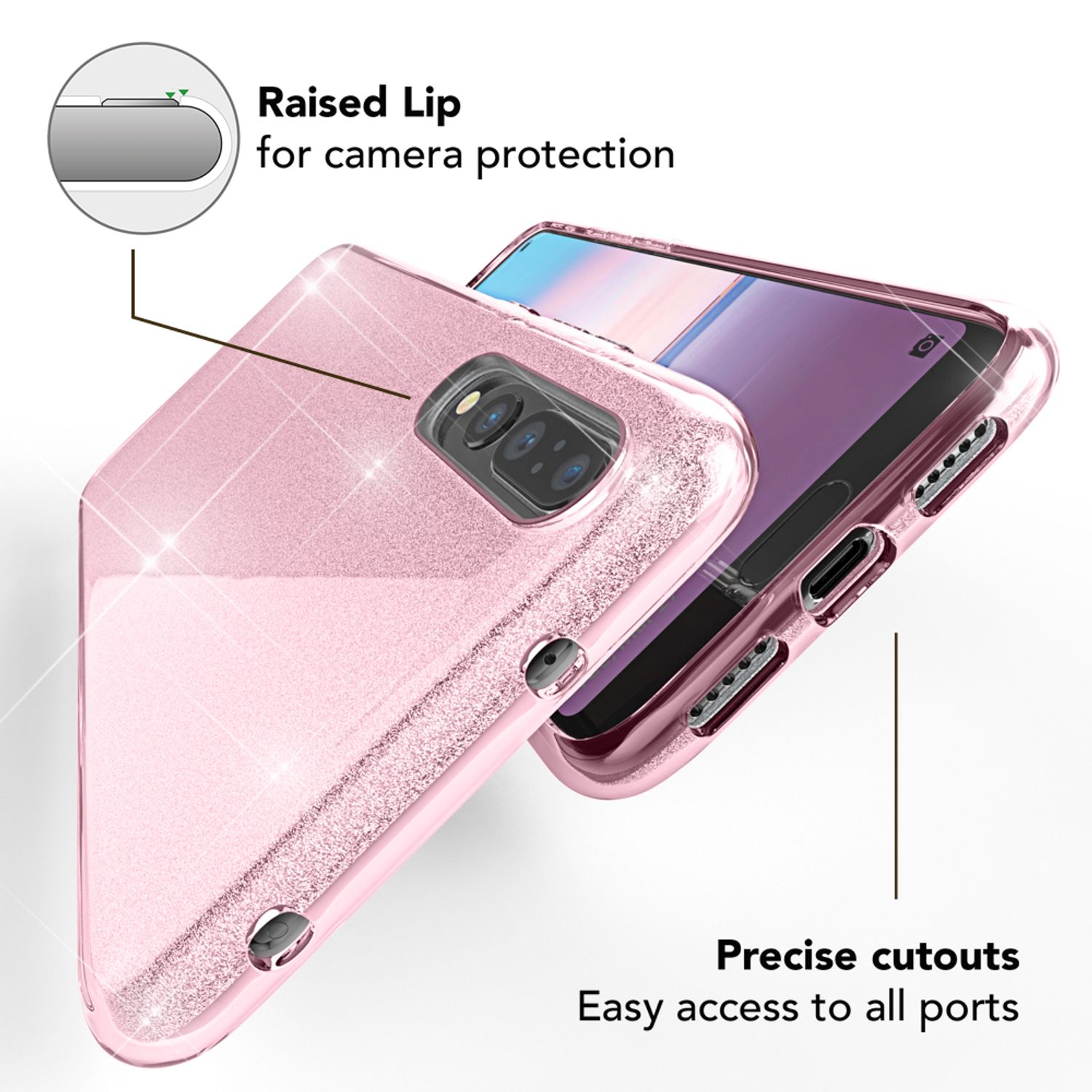 Huawei P20 Pro Handy Hülle von NALIA, Glitzer Silikon Cover Case Schutz Glitter NALIA Protective Hülle