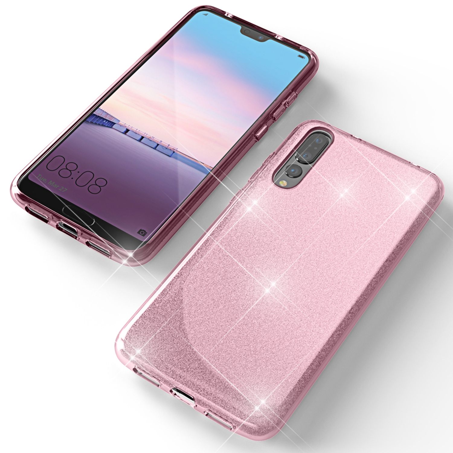 Huawei P20 Pro Handy Hülle von NALIA, Glitzer Silikon Cover Case Schutz Glitter NALIA Protective Hülle