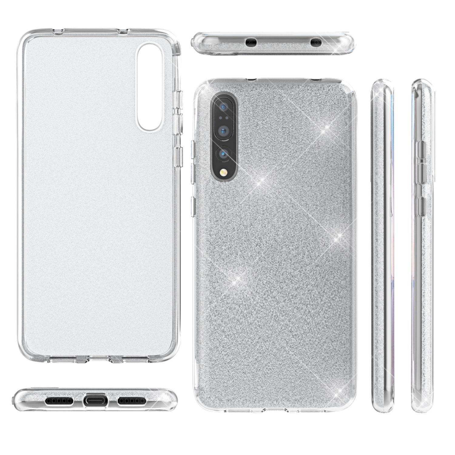 Huawei P20 Pro Handy Hülle von NALIA, Glitzer Silikon Cover Case Schutz Glitter NALIA Protective Hülle