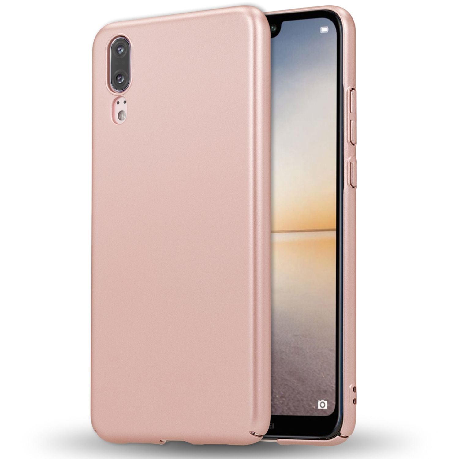Huawei P20 Handy Hülle von NALIA Dünnes Hard Case Schutz Etui Slim Matt Cover Schwarz NALIA SlimFit Hülle