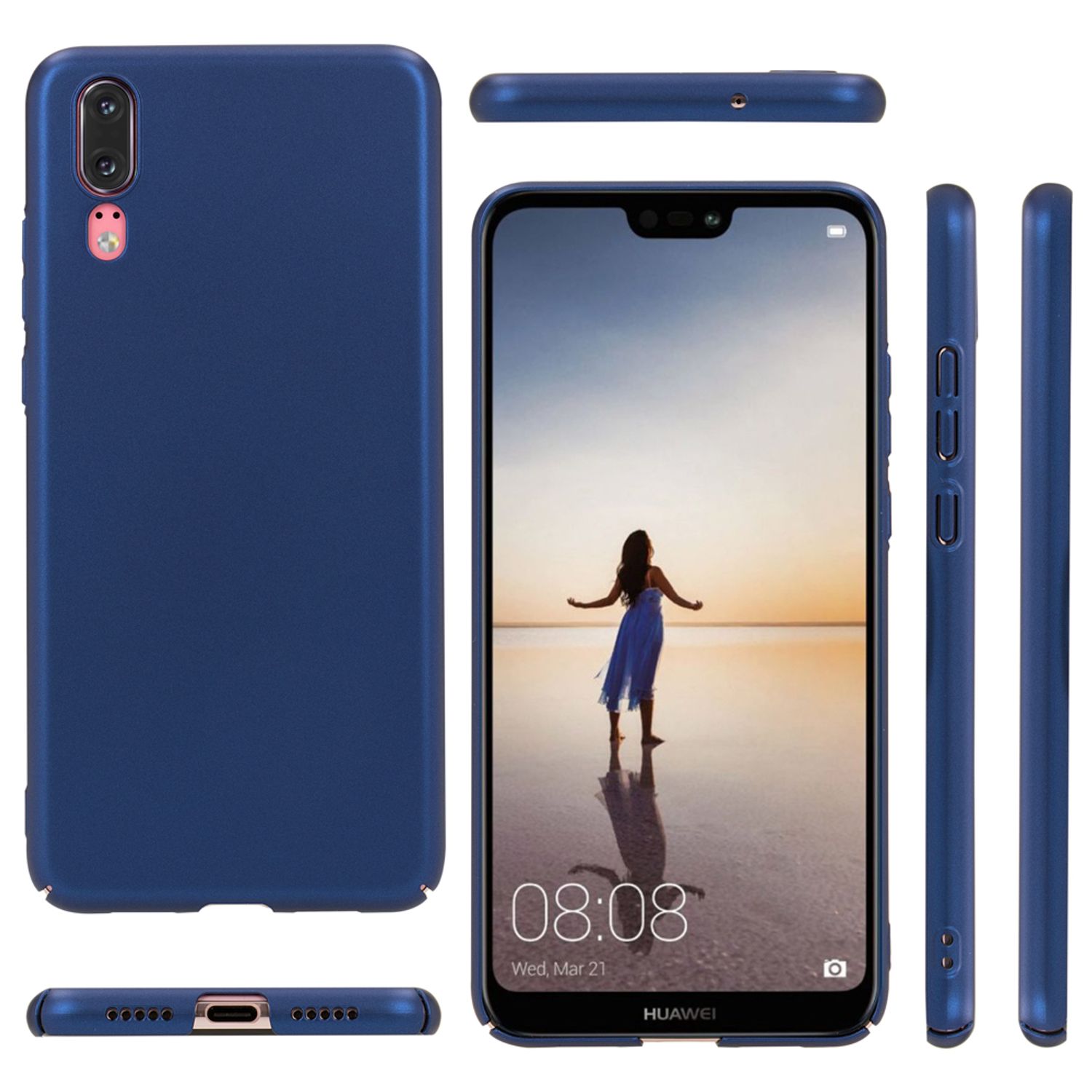 Huawei P20 Handy Hülle von NALIA Dünnes Hard Case Schutz Etui Slim Matt Cover Schwarz NALIA SlimFit Hülle