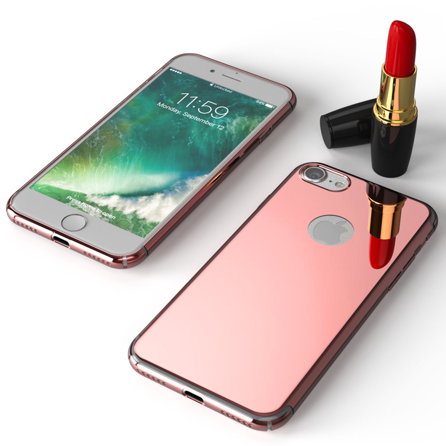 iPhone 7 Spiegel Handy Hülle von NALIA, Ultra Slim Cover Mirror Case Hard Cover NALIA