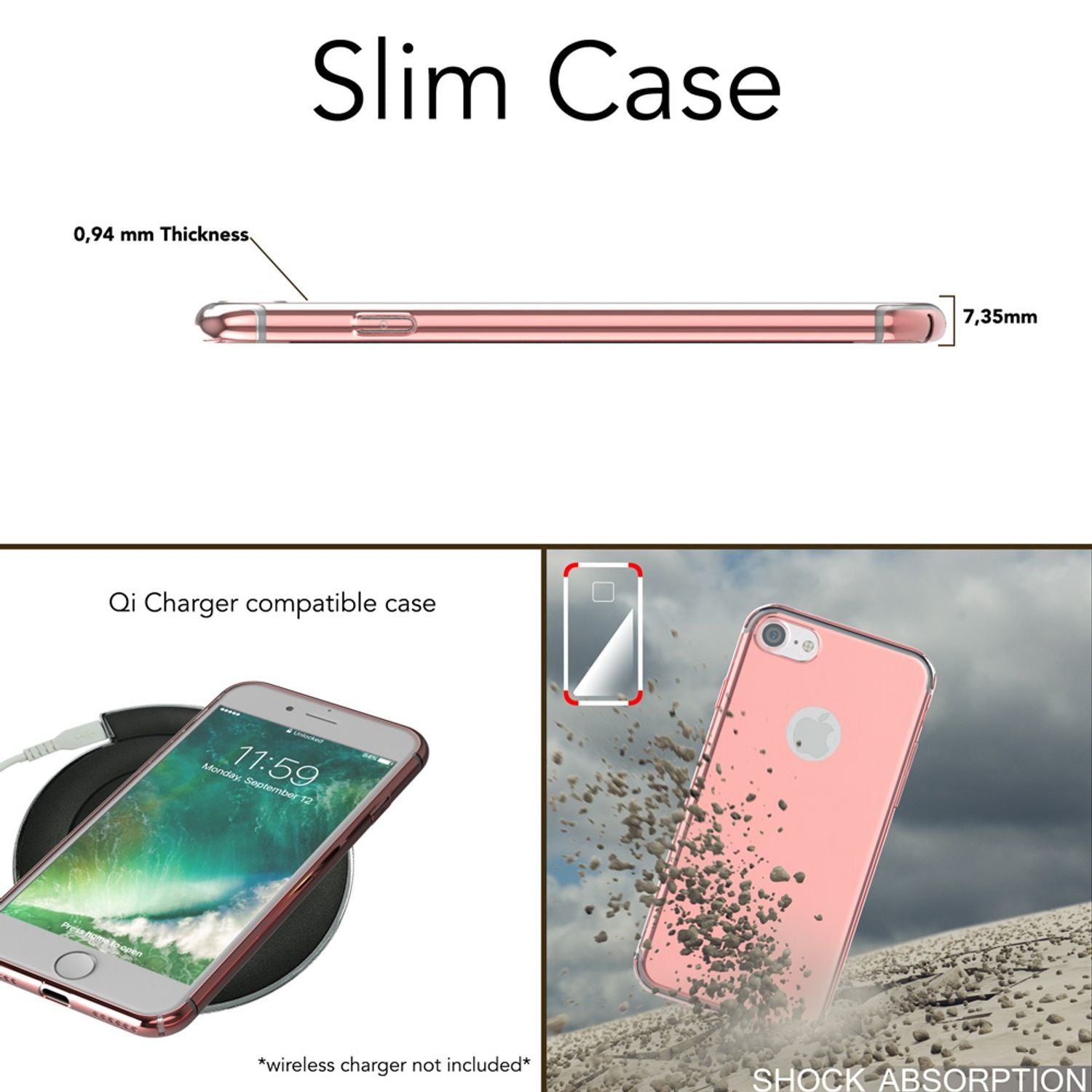 iPhone 7 Spiegel Handy Hülle von NALIA, Ultra Slim Cover Mirror Case Hard Cover NALIA